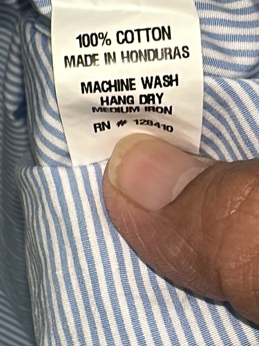 ANN MASHBURN Tomboy Popover Shirt Light STRIPE Blue Button-Down Shirt. Pit-pit19 - Picture 6 of 10